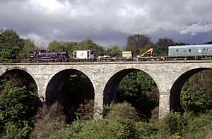80105 with works train on Avon Viaduct (Photo : Ian Lothian)